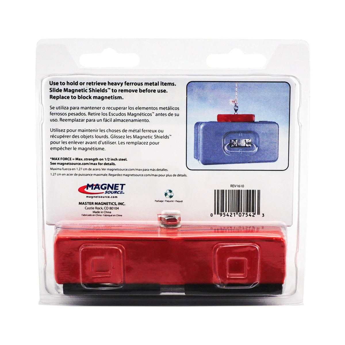 Master Magnetics 7542 5 in. Ceramic Retrieving Magnet 150 lb. pull 3.4 MGOe Red 1/pc.
