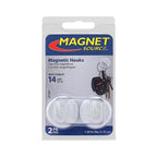 Master Magnetics 7291 1.4 in. Ceramic Magnetic Hooks 14 lb. pull 3.4 MGOe White 2/pc.