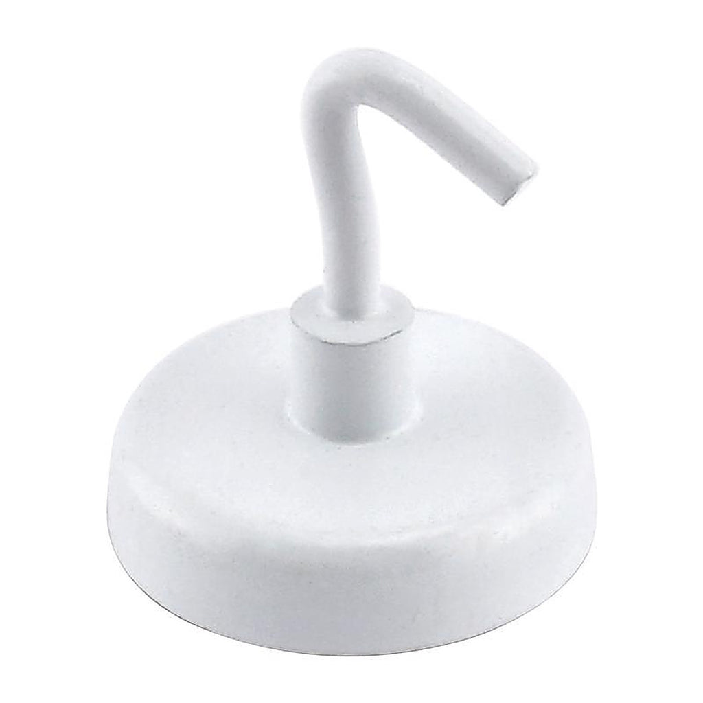 Master Magnetics 7291 1.4 in. Ceramic Magnetic Hooks 14 lb. pull 3.4 MGOe White 2/pc.