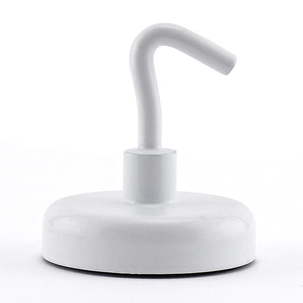Master Magnetics 7291 1.4 in. Ceramic Magnetic Hooks 14 lb. pull 3.4 MGOe White 2/pc.