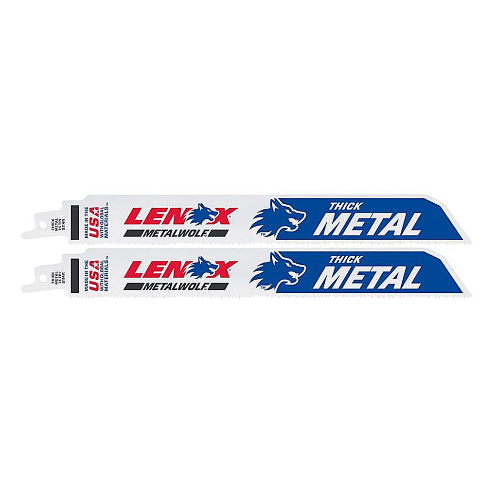 Lenox 24906T9114R Lazer 9 in. Bi-Metal Reciprocating Saw Blade 14 TPI 2/Pack