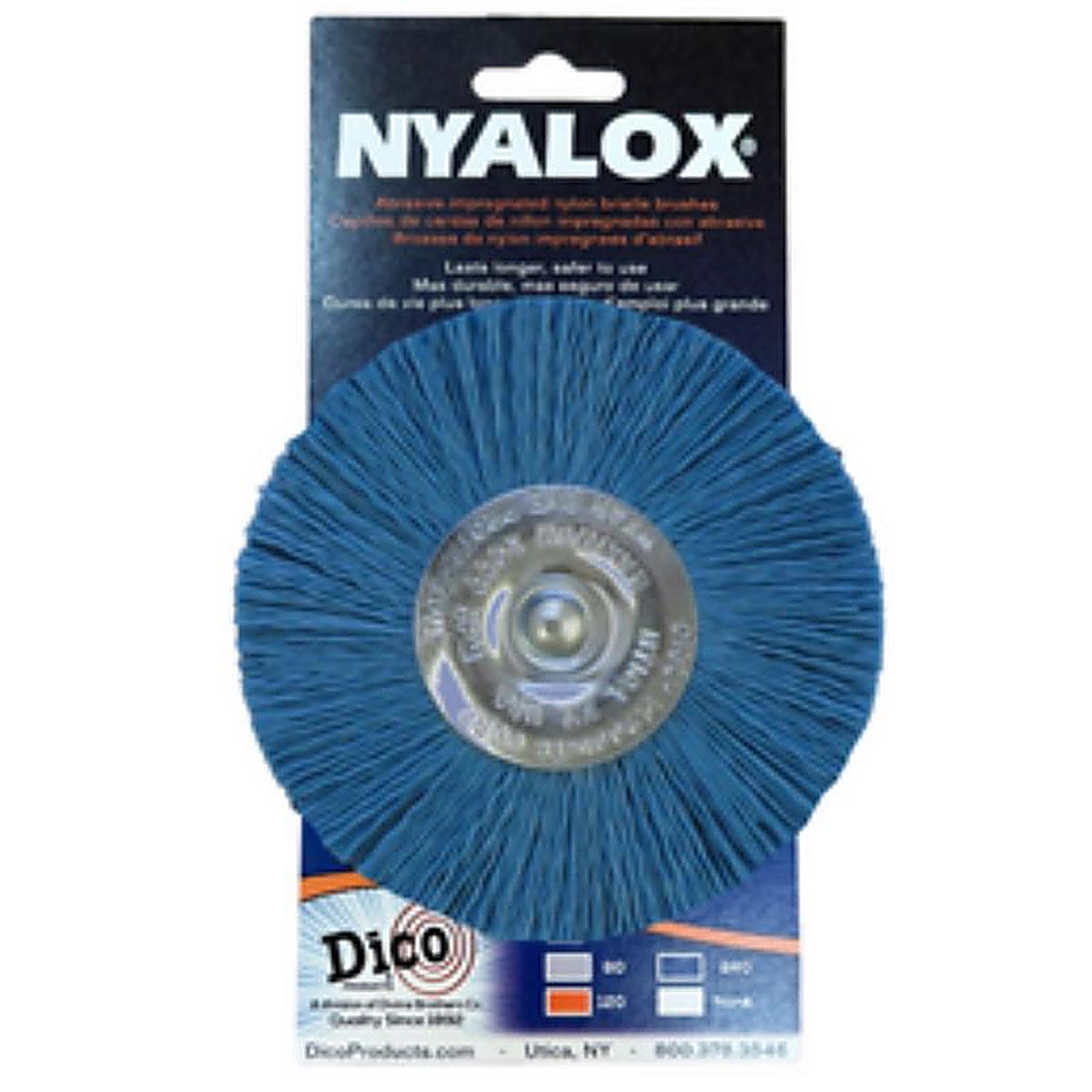 Dico 541-784-4 4 in. Fine Crimped Mandrel Mounted Wheel Brush Nylon 2500 rpm 1/pc.