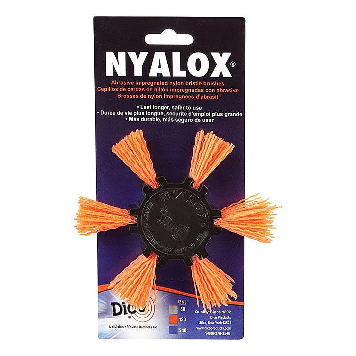 Dico 541-782-4 4 in. Dia. Aluminum Oxide Mandrel Mounted Flap Brush 120 Grit 1/pc.