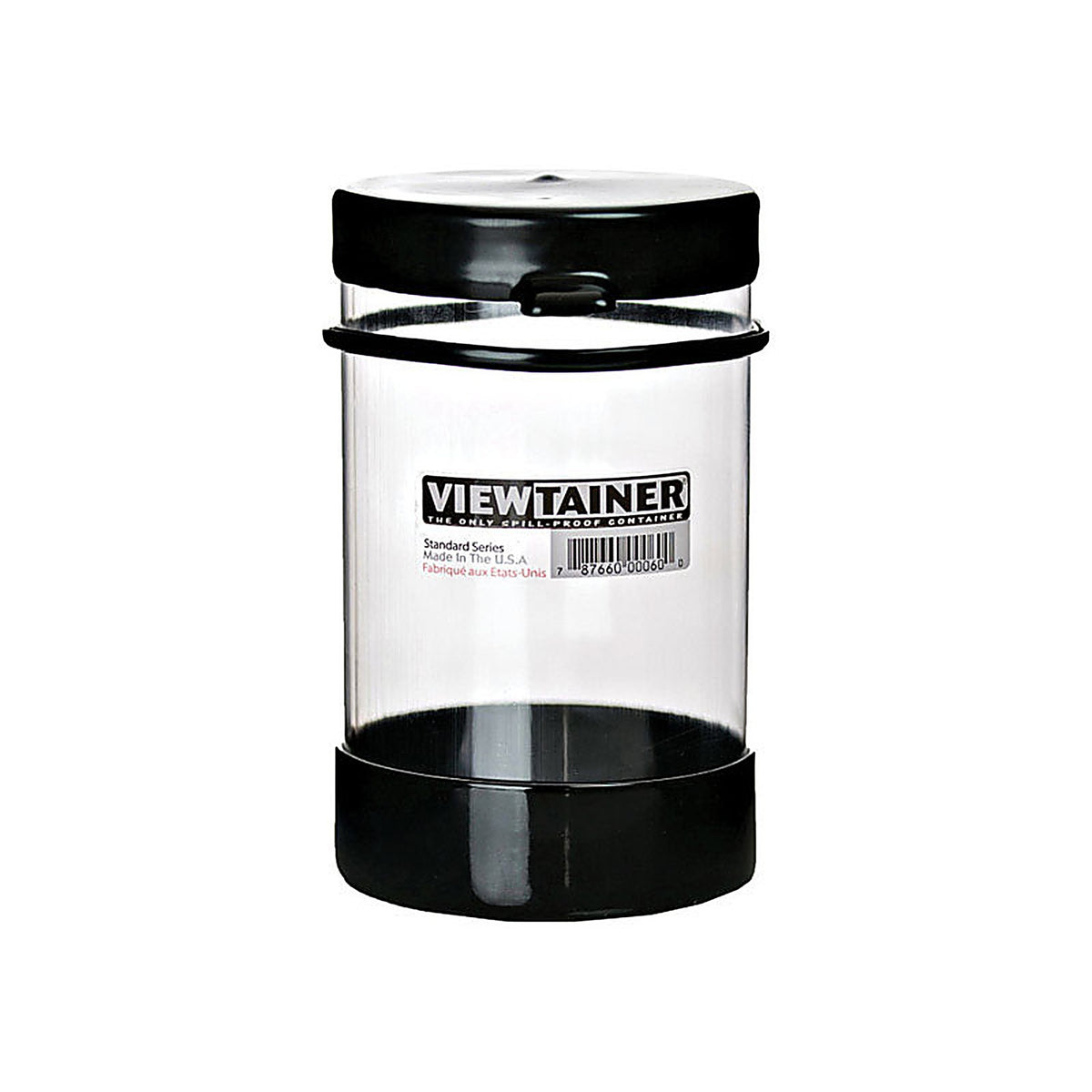 Viewtainer CCRT362506 4 in. L x 4 in. W x 6 in. H Tethered Top Container Plastic Black