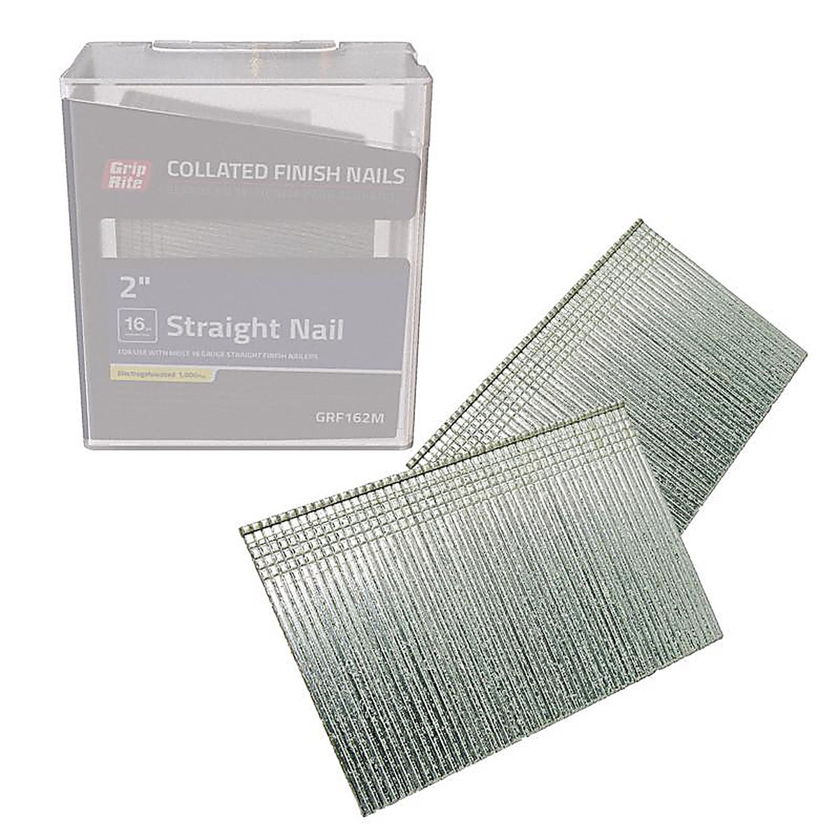 Grip-Rite GRF162M 2 in. 16 Ga. Straight Strip Finish Nails Smooth Shank 1000/Pack