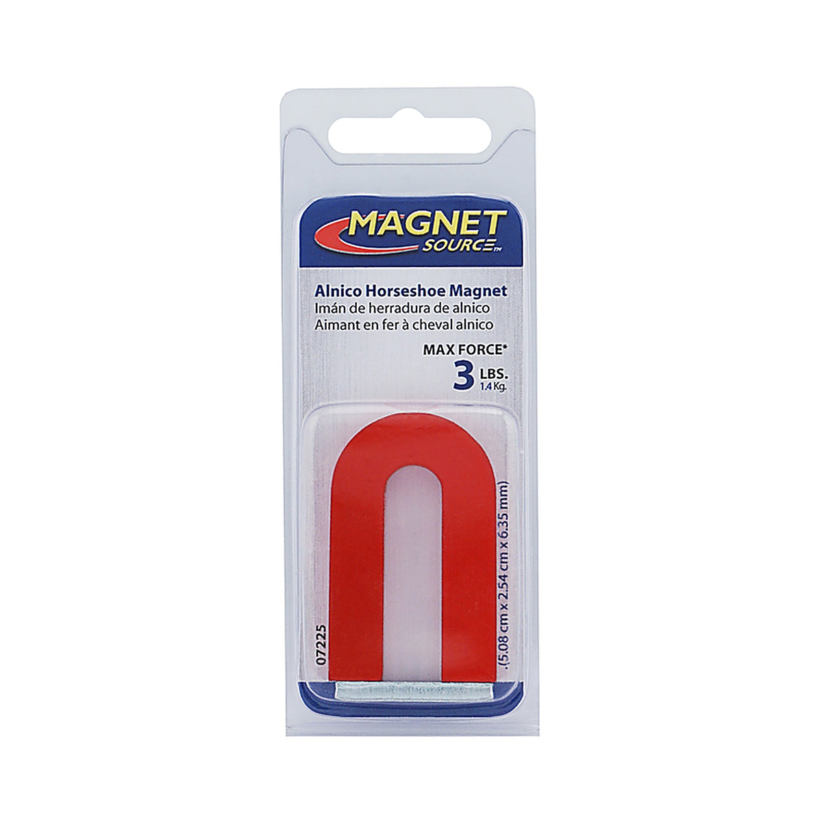 Master Magnetics 7225 2.375 in. Alnico Horseshoe Magnet 3 lb. pull 5.5 MGOe Red 1/pc.