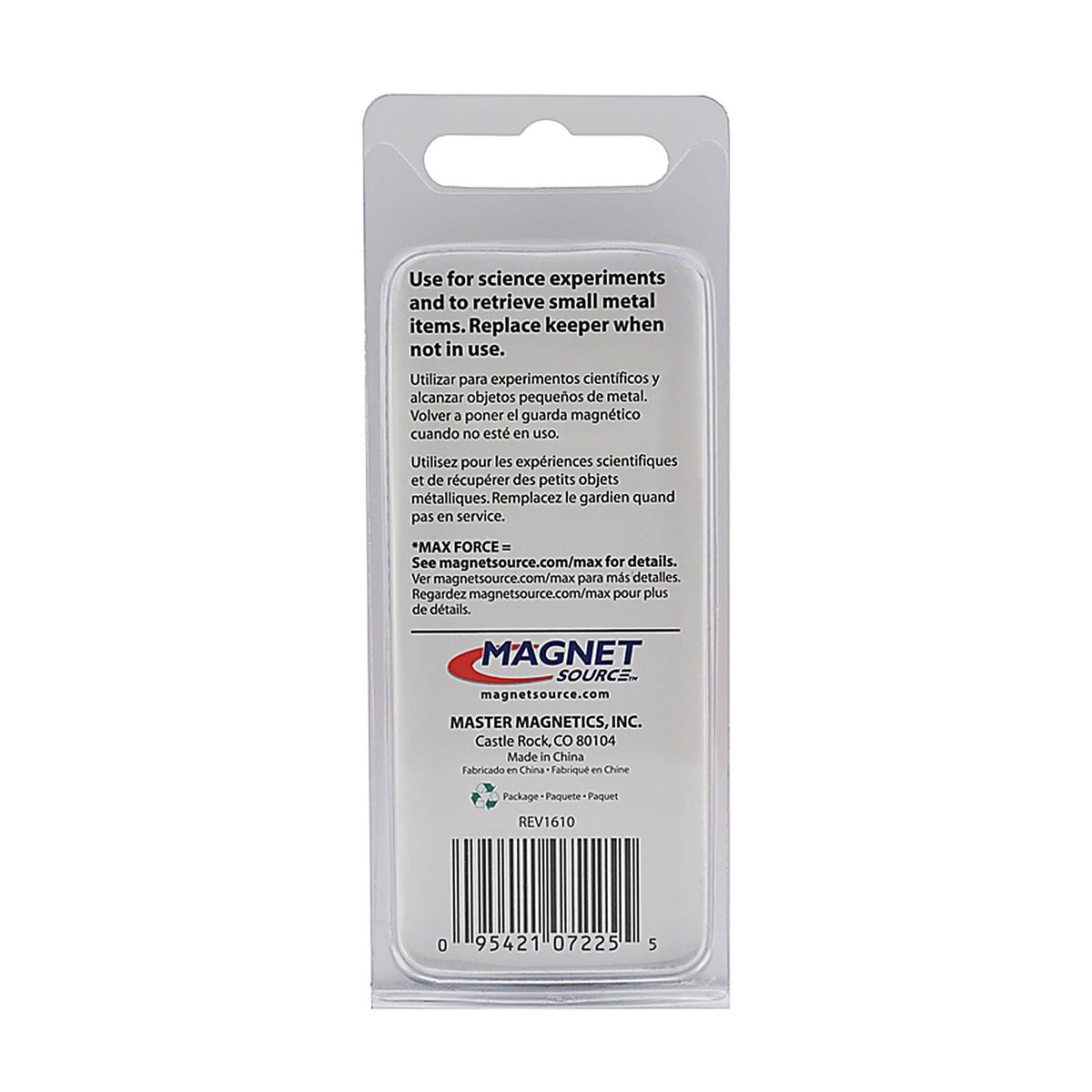 Master Magnetics 7225 2.375 in. Alnico Horseshoe Magnet 3 lb. pull 5.5 MGOe Red 1/pc.