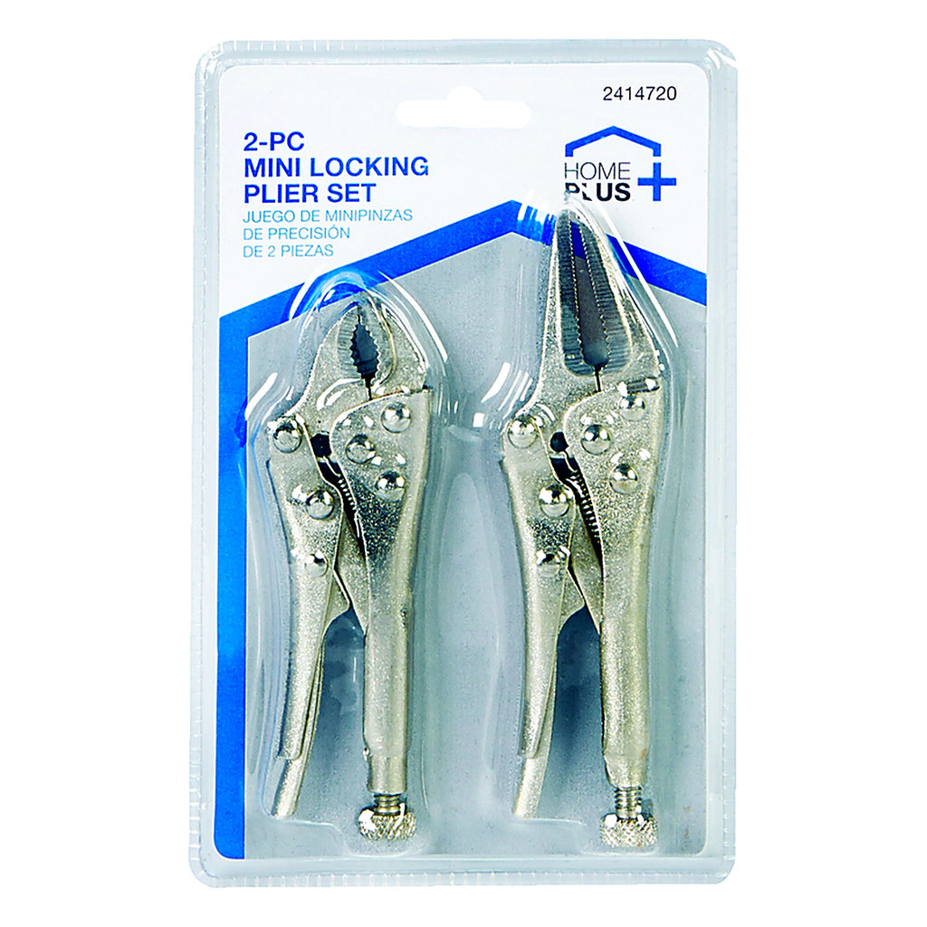 Home Plus AC2014204 4-3/4 in. Carbon Steel Two Piece Locking Pliers Set