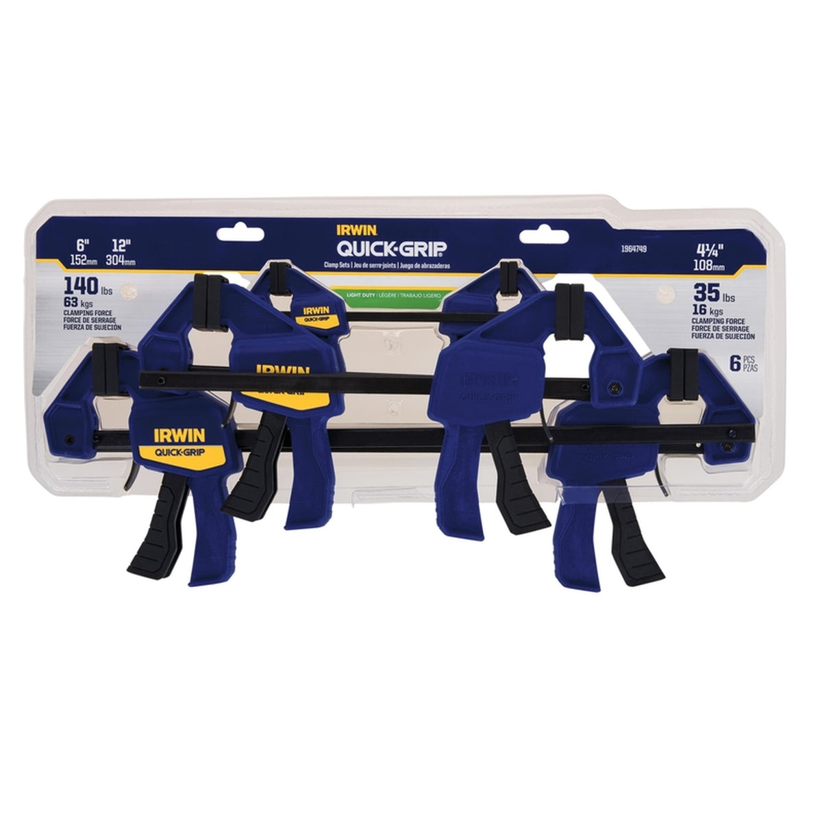 Irwin 1964749 Quick-Grip Bar Clamp Set 100 lb.