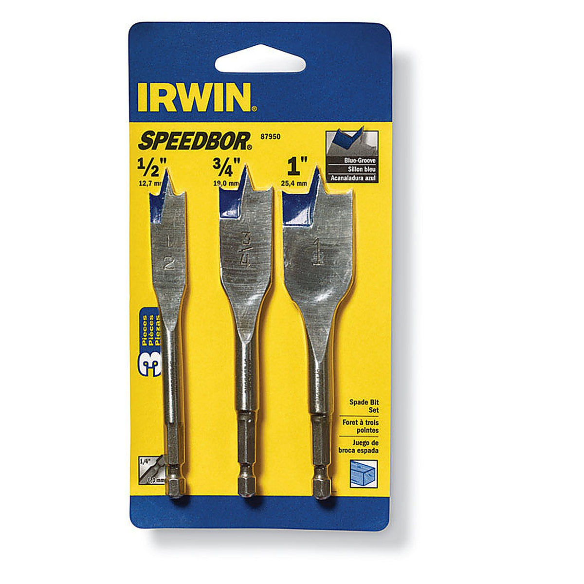 Irwin 87950 Speedbor Steel Wood Boring Bit Set 3/pc.