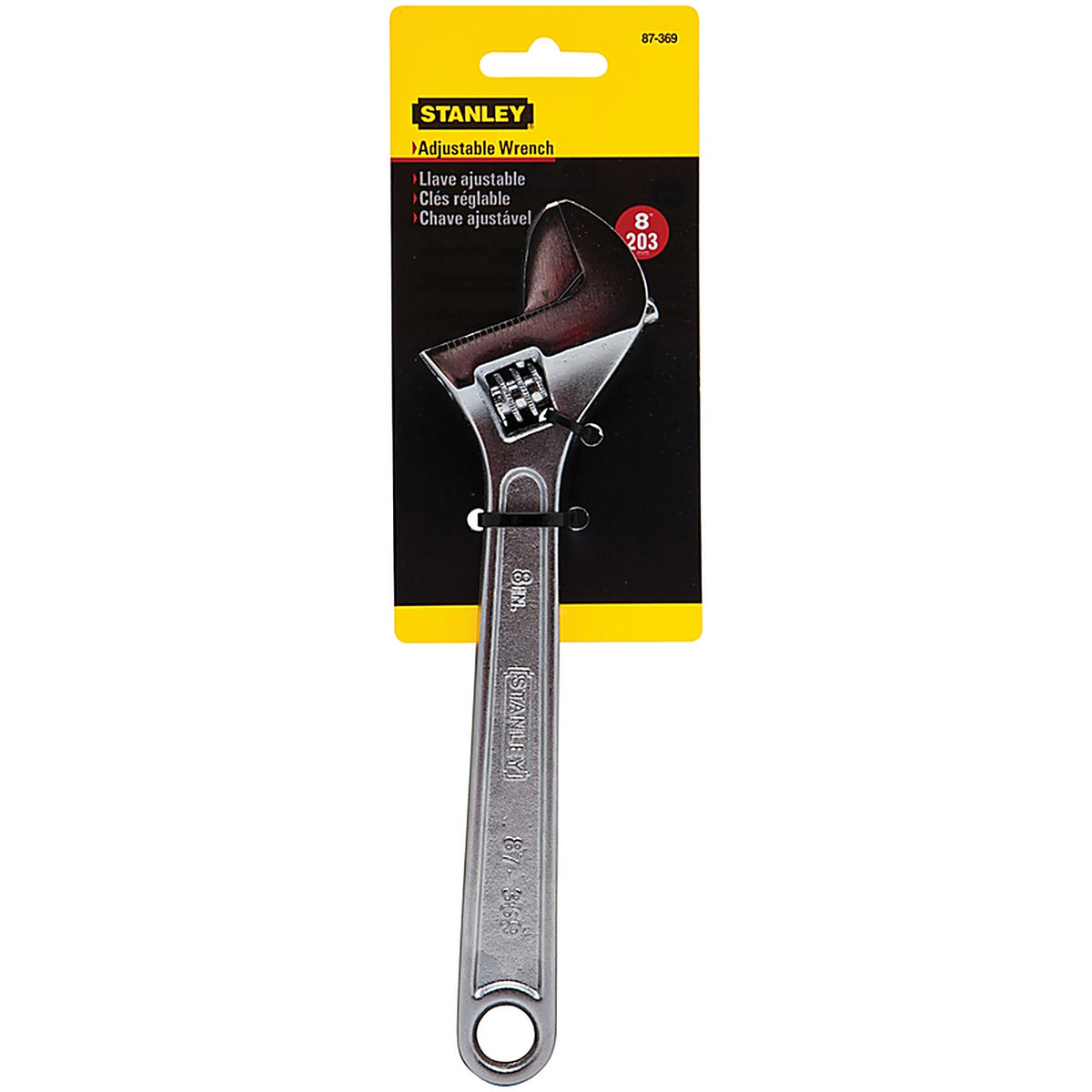 Stanley 87-369 8 in. L Metric and SAE Adjustable Wrench 1/pc.