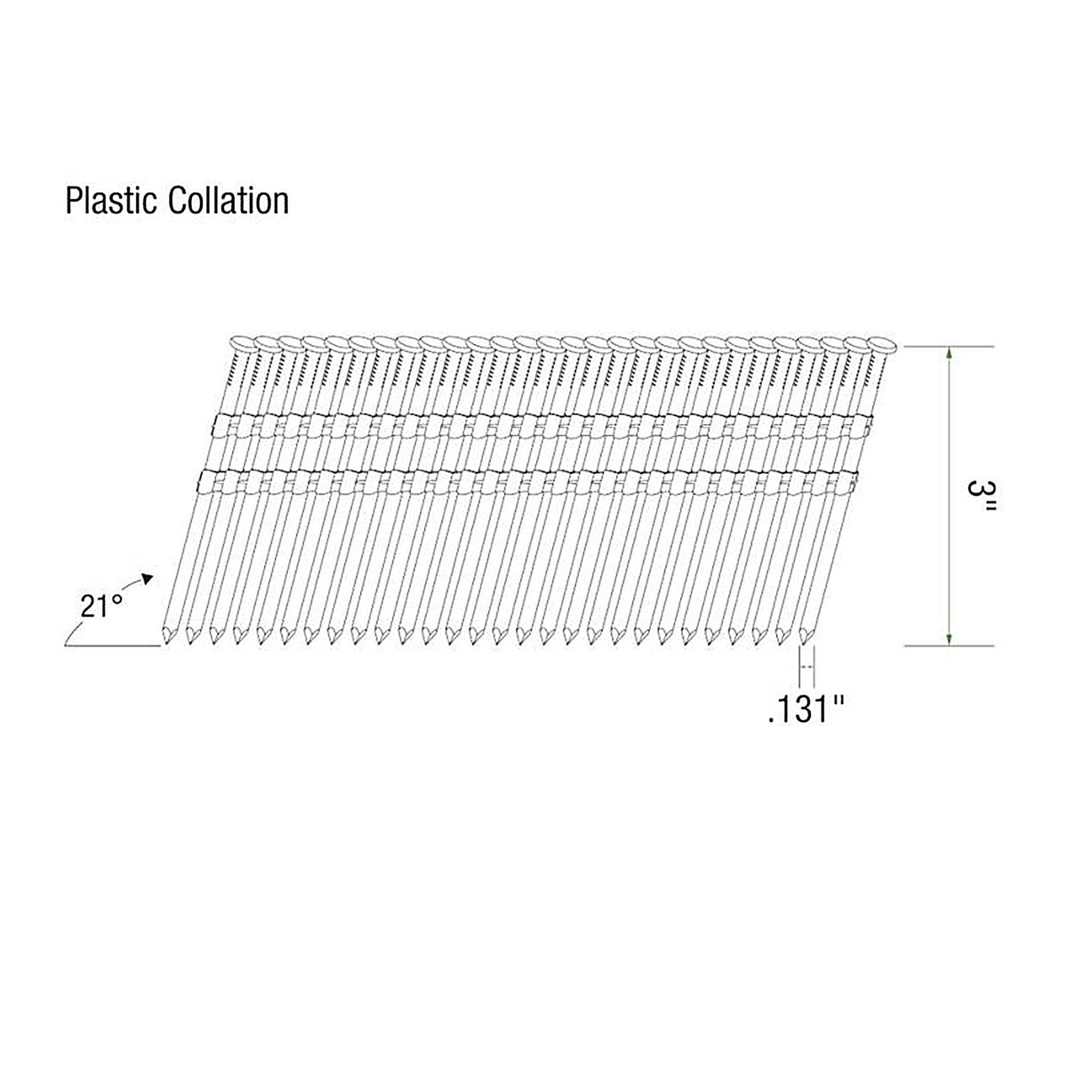 Grip-Rite GR014 3 in. 10 Ga. Angled Strip Framing Nails 21 deg. Smooth Shank 4000/Pack