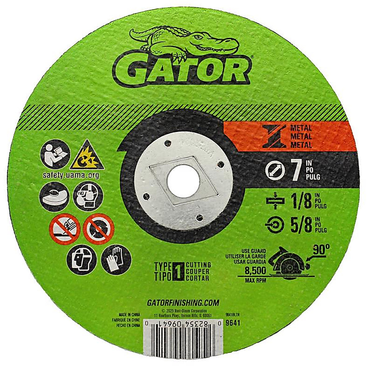 Gator 9641 7 in. Dia. x 5/8 in. Aluminum Oxide Metal Cut-Off Blade 1/pc.