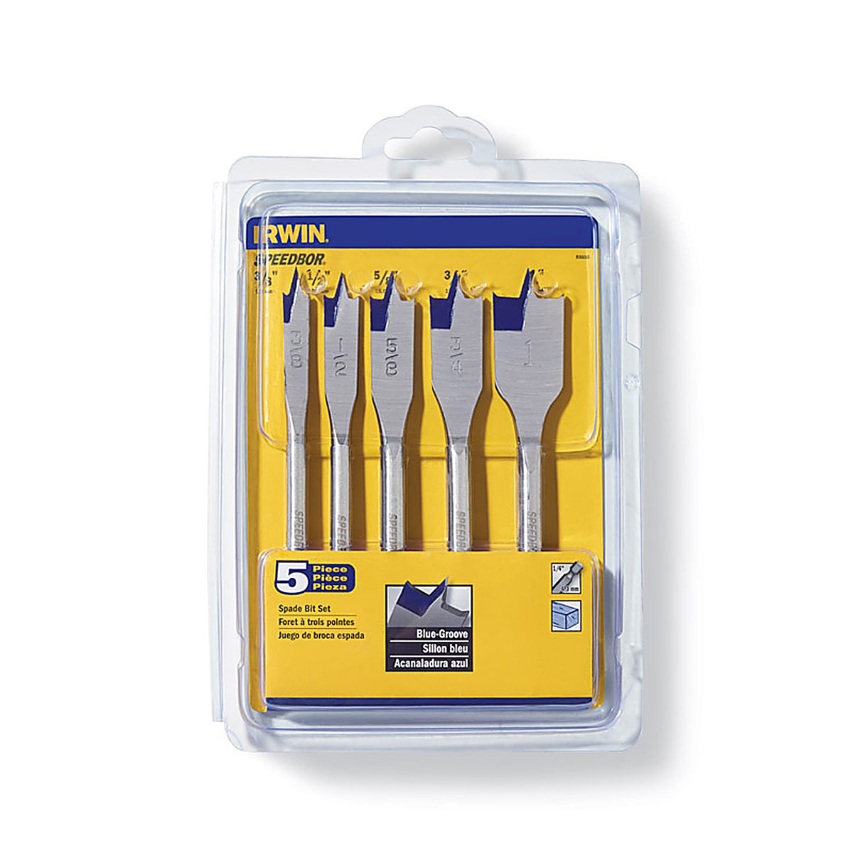 Irwin 88885 Speedbor Carbon Steel Spade Bit Set 5/pc.
