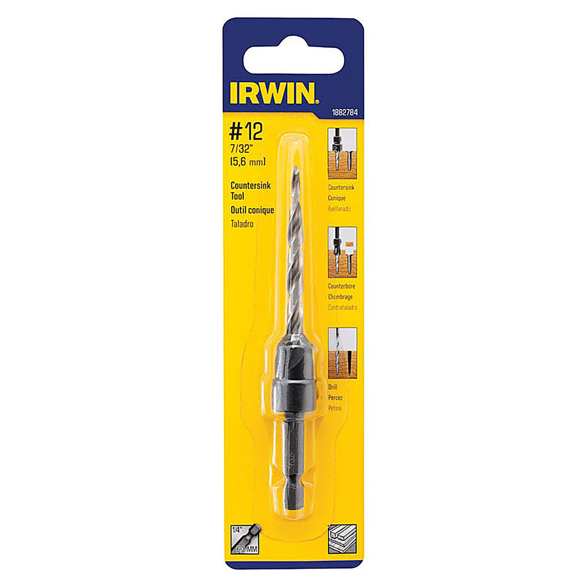 Irwin 1882784 7/32 in. Dia. High Speed Steel Countersink 1/pc.
