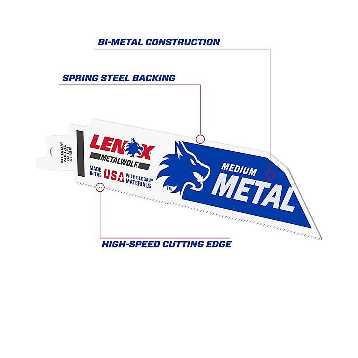 Lenox 201746118R Lazer 6 in. Bi-Metal Reciprocating Saw Blade 18 TPI 5/Pack