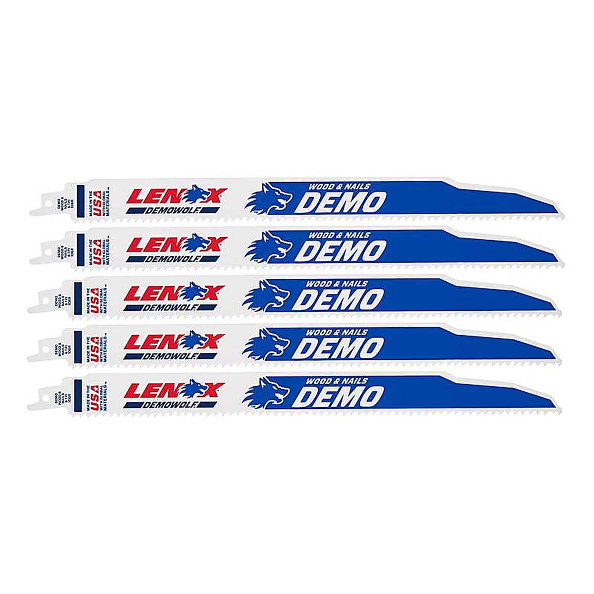 Lenox 20373106R5 12 in. Bi-Metal Reciprocating Saw Blade 6 TPI 5/Pack