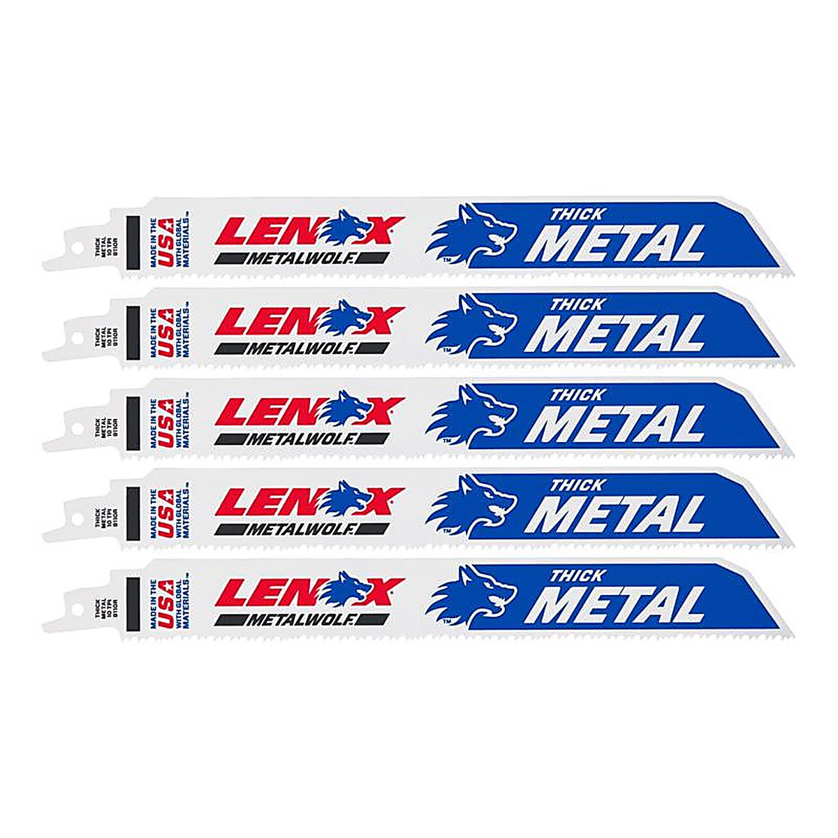 Lenox 201769110R Lazer 9 in. Bi-Metal Reciprocating Saw Blade 10 TPI 5/Pack