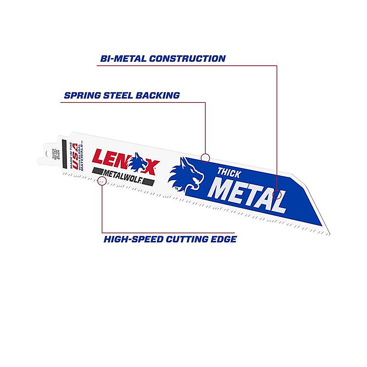 Lenox 201769110R Lazer 9 in. Bi-Metal Reciprocating Saw Blade 10 TPI 5/Pack