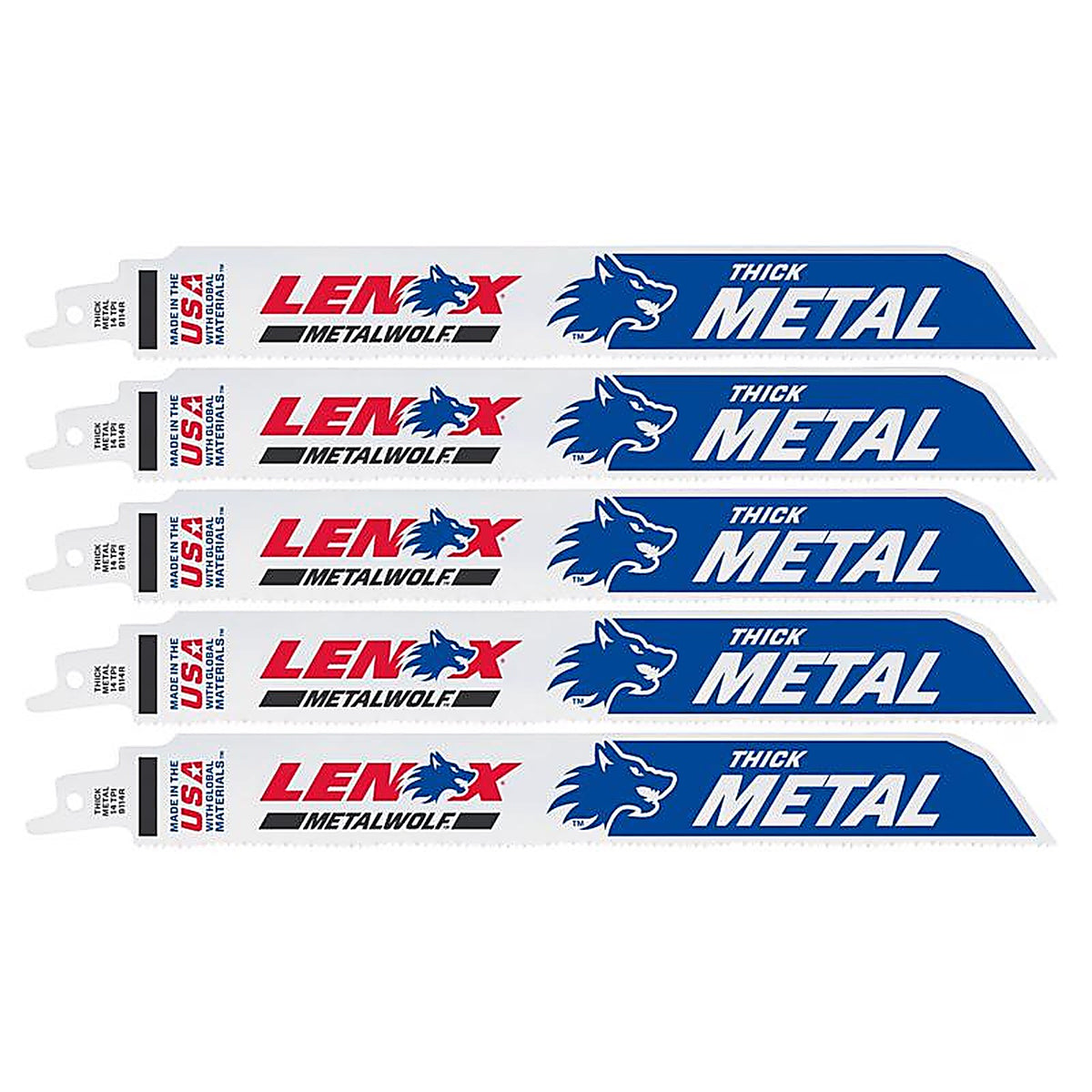 Lenox 201789114R Lazer 9 in. Bi-Metal Reciprocating Saw Blade 14 TPI 5/Pack
