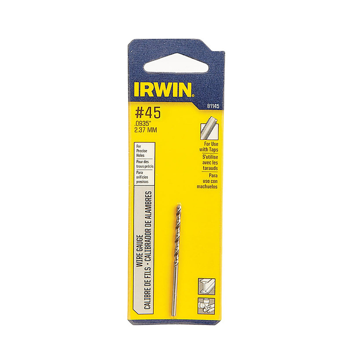 Irwin 81145 1-1/8 in. x 2-1/8 in. L High Speed Steel Wire Gauge Bit 1/pc.