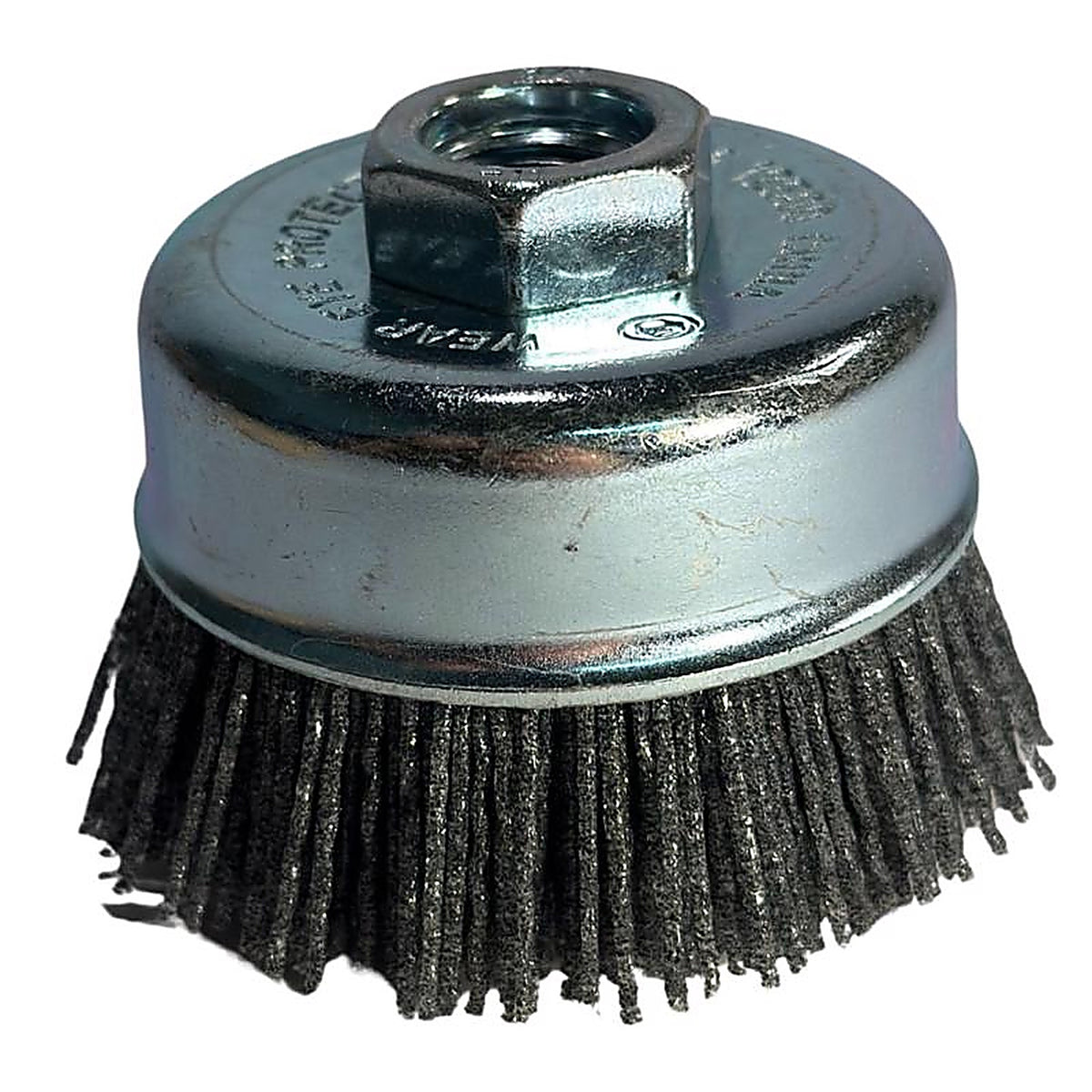 Dico 7200004 3 in. Dia. x 5/8-11 in. x 1/4 Dia. Crimped Nylon Mandrel Mounted Cup Brush 12500 rpm
