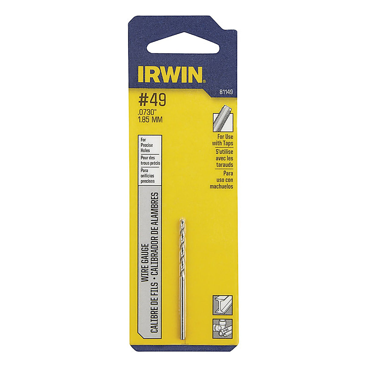 Irwin 81149 1 in. x 2 in. L High Speed Steel Wire Gauge Bit 1/pc.