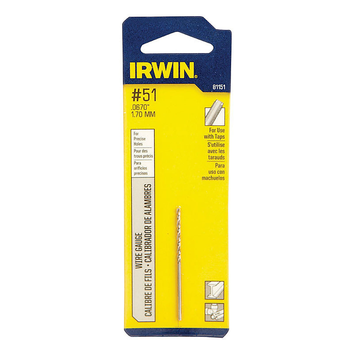 Irwin 81151 1 in. x 2 in. L High Speed Steel Wire Gauge Bit 1/pc.