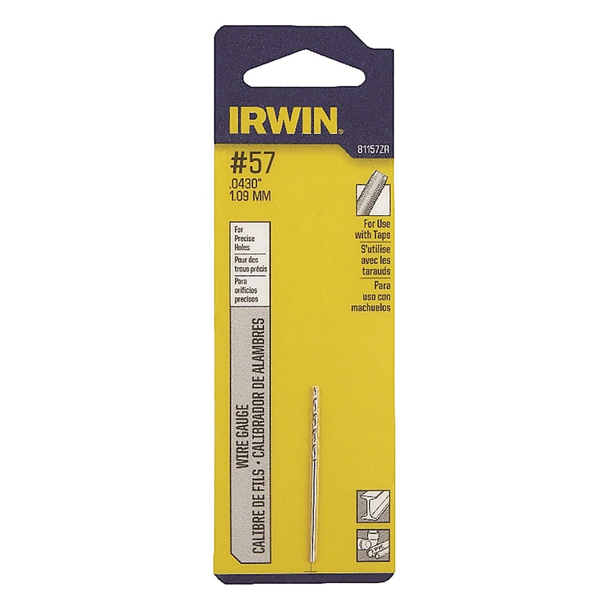 Irwin 81157ZR 3/4 x 1-3/4 in. L High Speed Steel Wire Gauge Bit 1/pc.