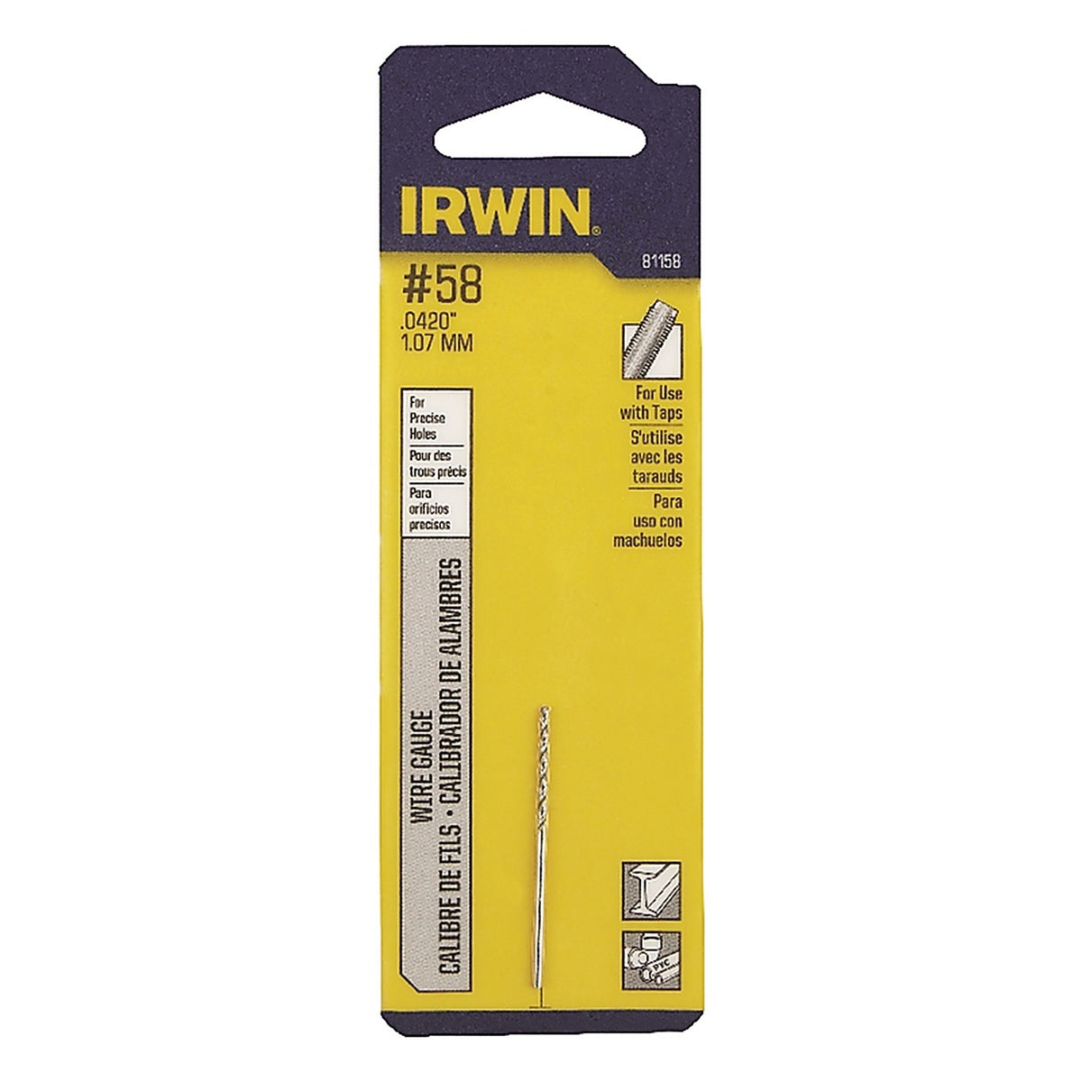 Irwin 81158 11/16 x 1-5/8 in. L High Speed Steel Wire Gauge Bit 1/pc.