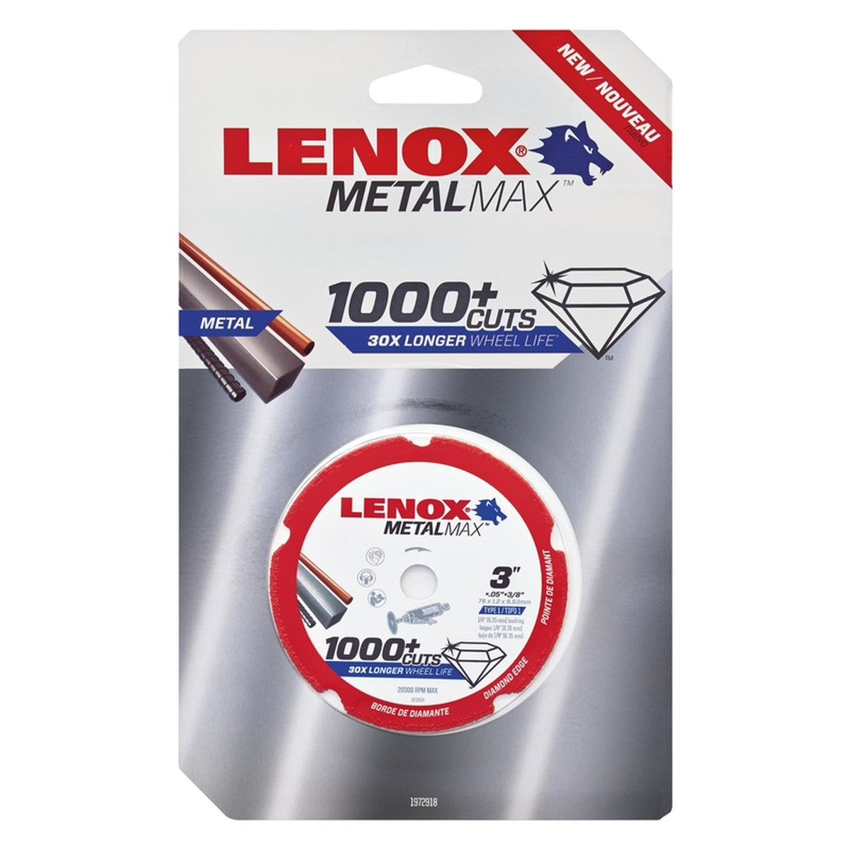 Lenox 1972918 MetalMax 3 in. Dia. x 3/8 in. Diamond/Metal Metal Cut-Off Blade 1/pc.