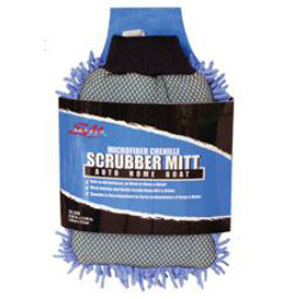 S.M. Arnold 25-332 Microfiber Chenille Scrubber Wash Wash Mitt 7.5 x 10.5 (Includes Cuff)