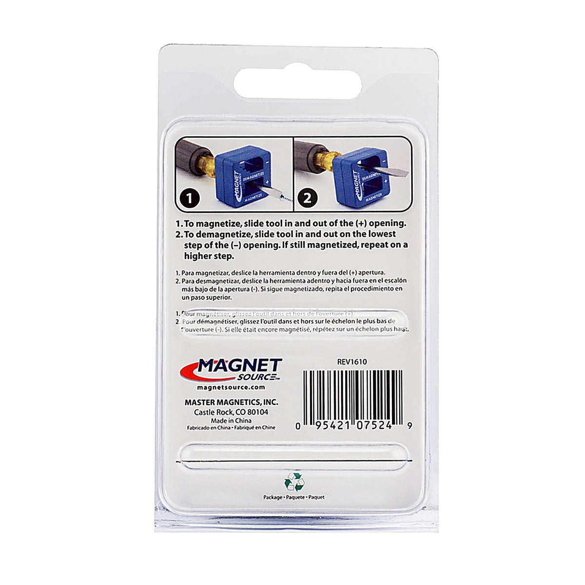 Master Magnetics 7524 2 in. Ceramic Magnetizer 3.4 MGOe Blue 1/pc.