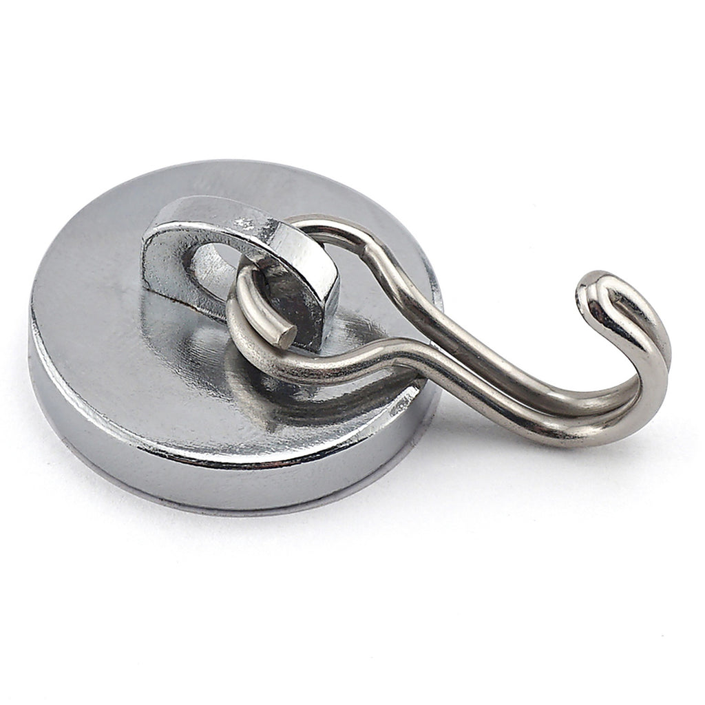 Master Magnetics 7589 .225 in. Neodymium Magnetic Hook 40 lb. pull 35 MGOe Silver 1/pc.