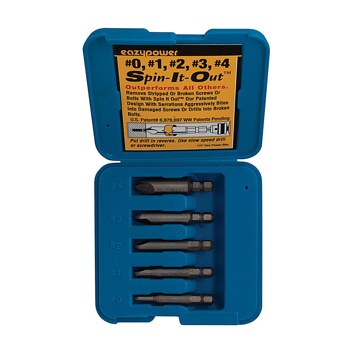Eazypower 82681 Spin It Out Steel Screw Remover 5/pc.