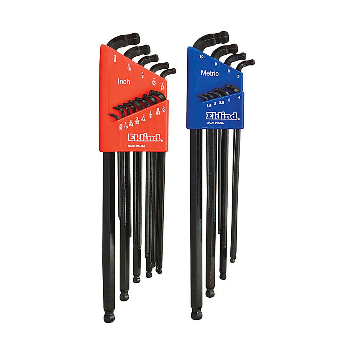 Eklind Tool 17222 Double-Ball-Hex-L Assorted Metric and SAE Long Arm Double Ball Hex L-Key Multi-Size in.
