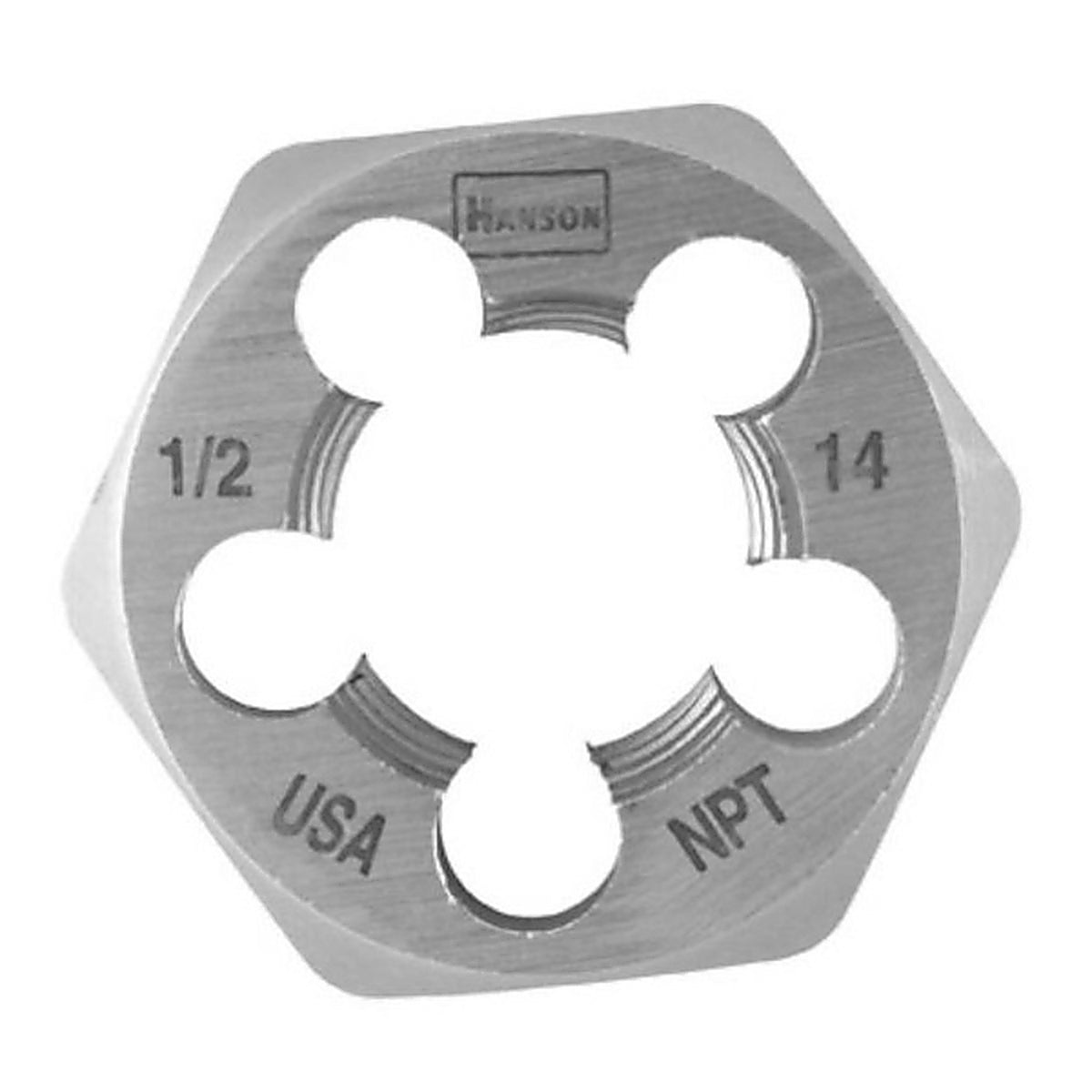 Irwin 7005 Hanson High Carbon Steel SAE Hexagon Die 1/2 in.-14NPT 1/pc.