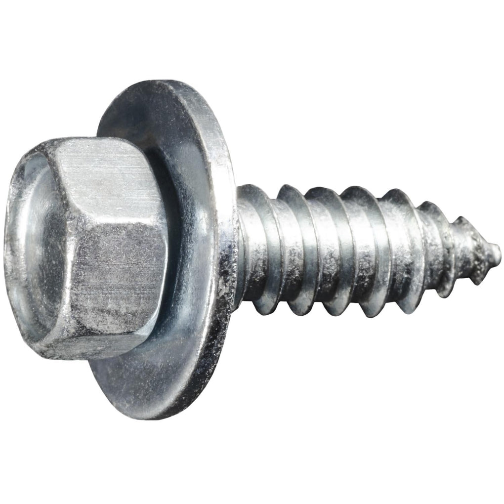 Auveco 2604 14 x 3/4" Indented Hex Head Sems Tapping Screw 3/8" Hex Zinc