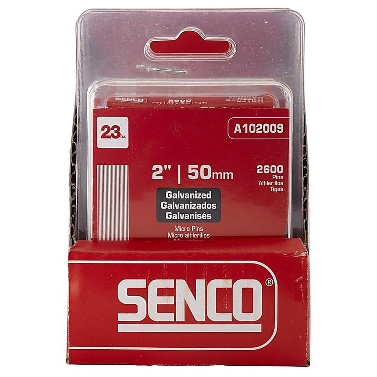 Senco A102009 2 in. 23 speed Straight Strip Micro Pins Smooth Shank