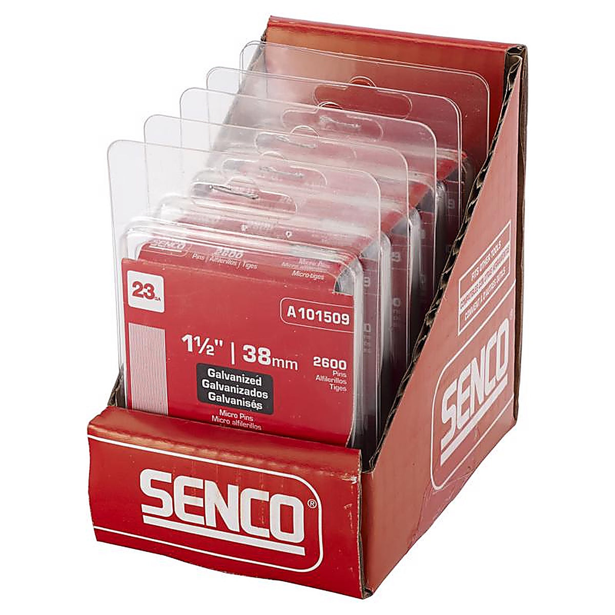 Senco A101509 1-1/2 in. 23 Ga. Straight Strip Micro Pins Smooth Shank 2,600/Pack