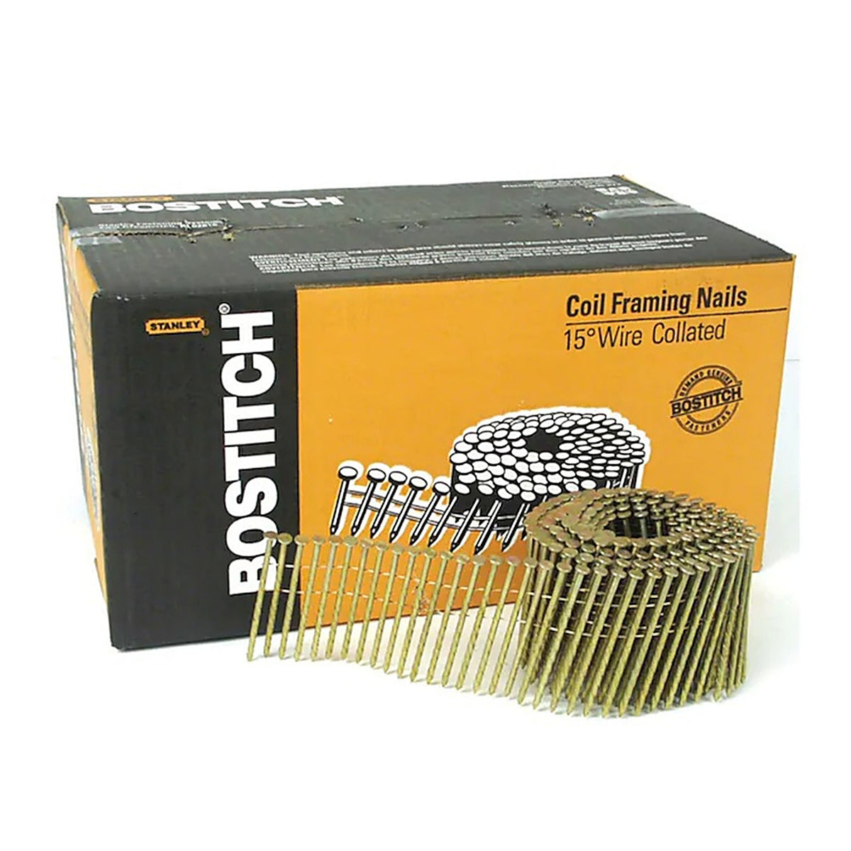 Stanley Bostitch C10P131D 3 in. 11 Ga. Angled Coil Framing Nails 15 deg. Smooth Shank 2700/Pack