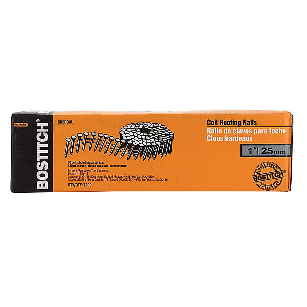 Stanley Bostitch CR2DGAL NAIL COIL ROOF 1" BX7200