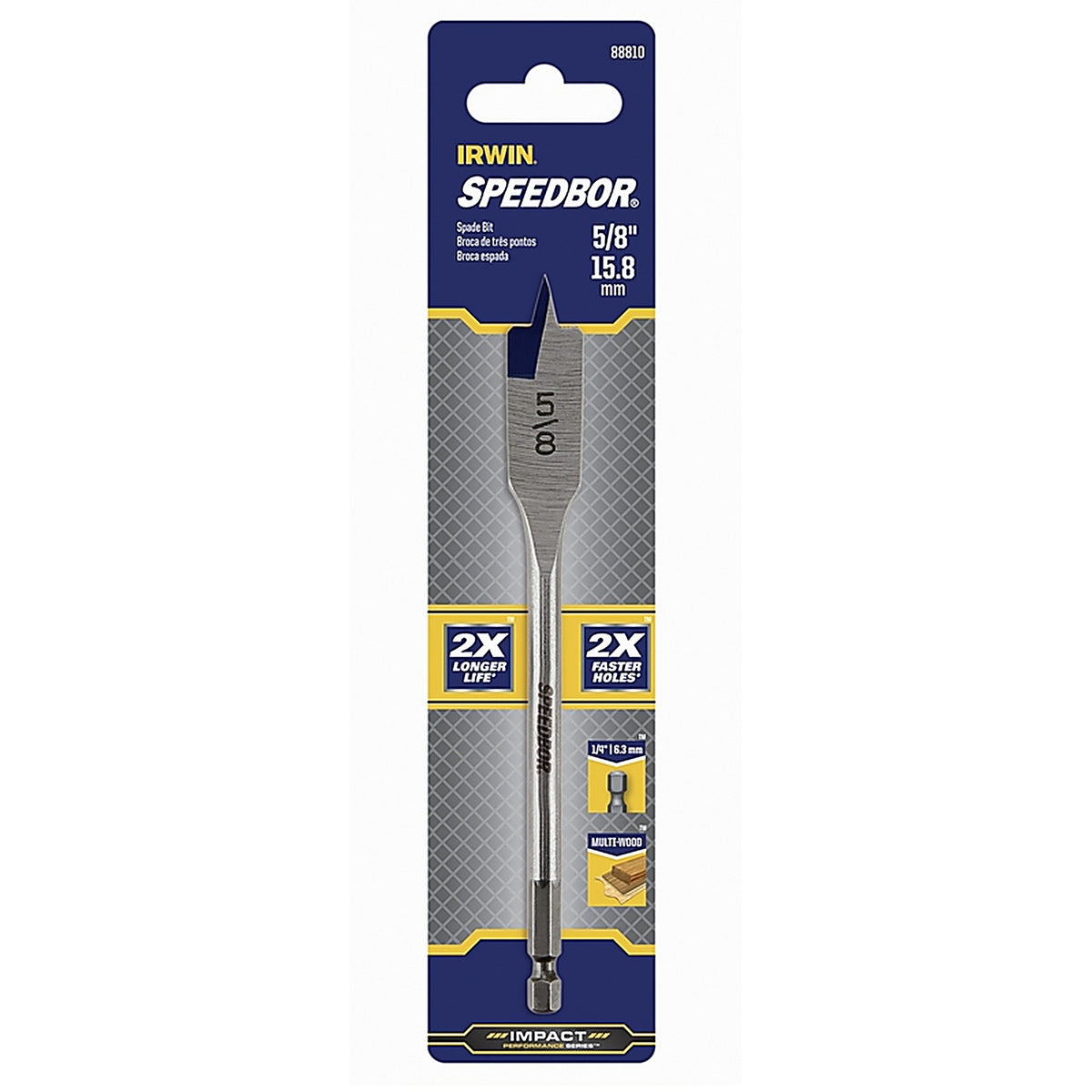 Irwin 88810 Speedbor 5/8 in. x 6 in. L Carbon Steel Wood Boring Bit 1/pc.