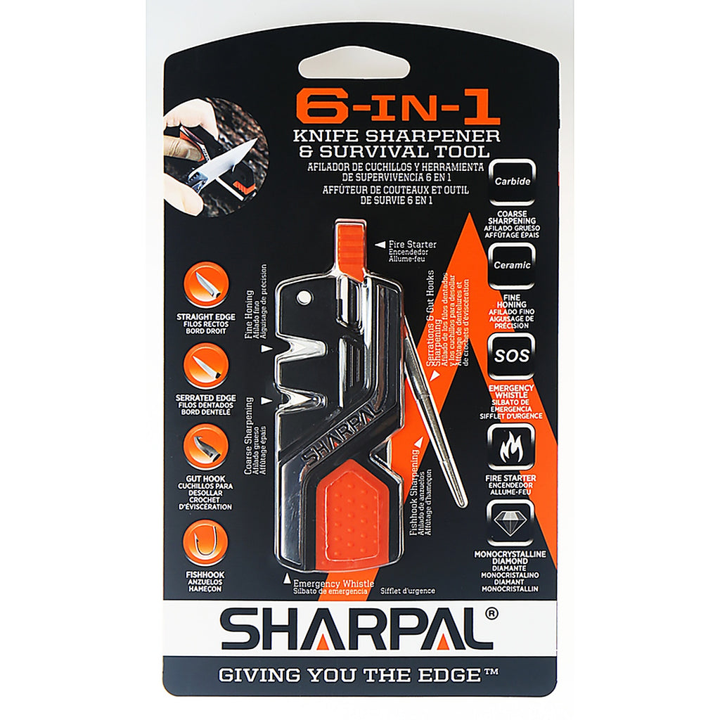 Sharpal 101N 6-in-1 Carbide/Diamond Knife Sharpener and Survival Tool 400 Grit 1/pc.