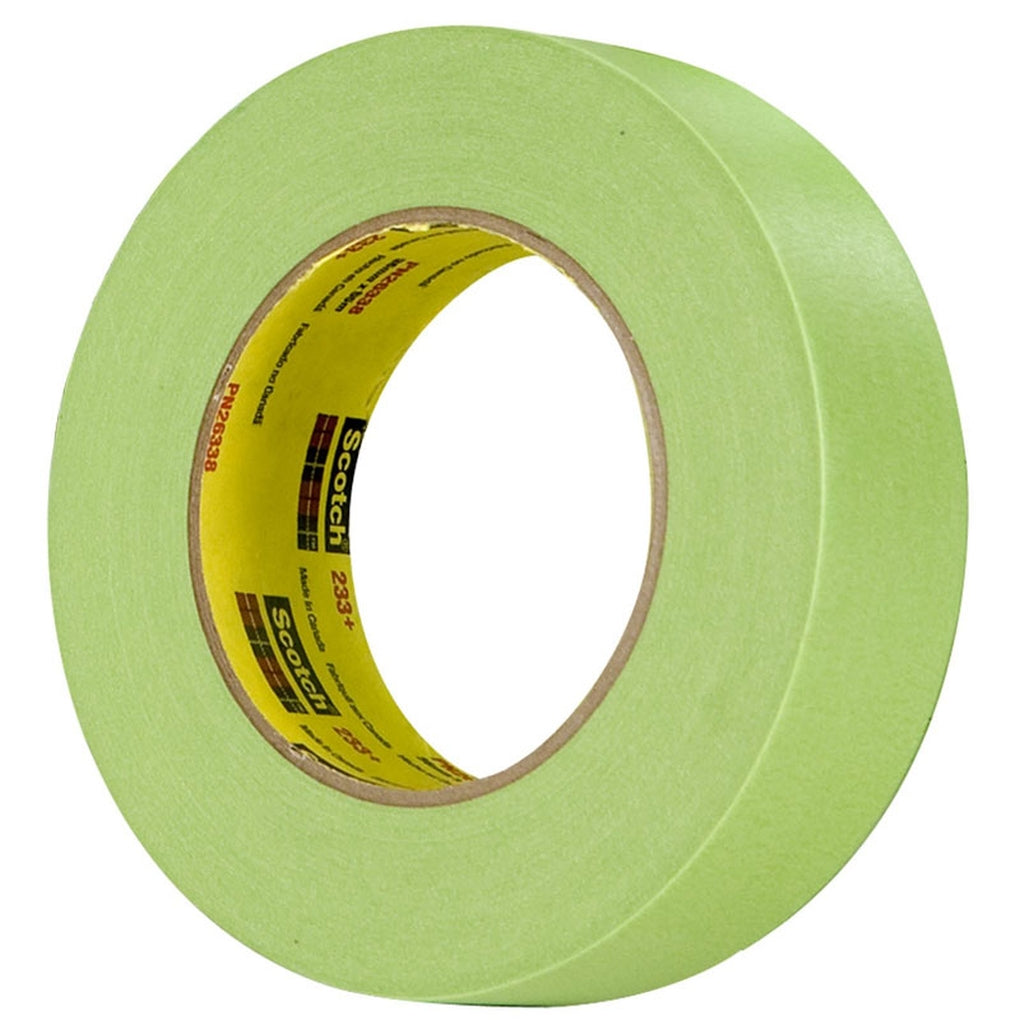 3M 26338 Scotch Performance Green Masking Tape 233+, 36 mm width (1.41 inches), 26338
