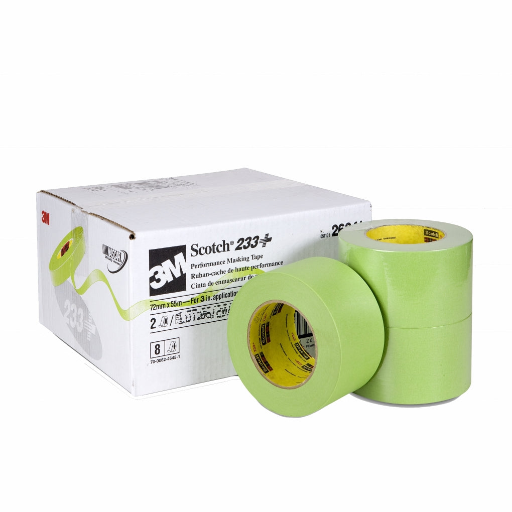3M 26341 Scotch Performance Green Masking Tape 233+, 72 mm width (2.8 inches), 26341