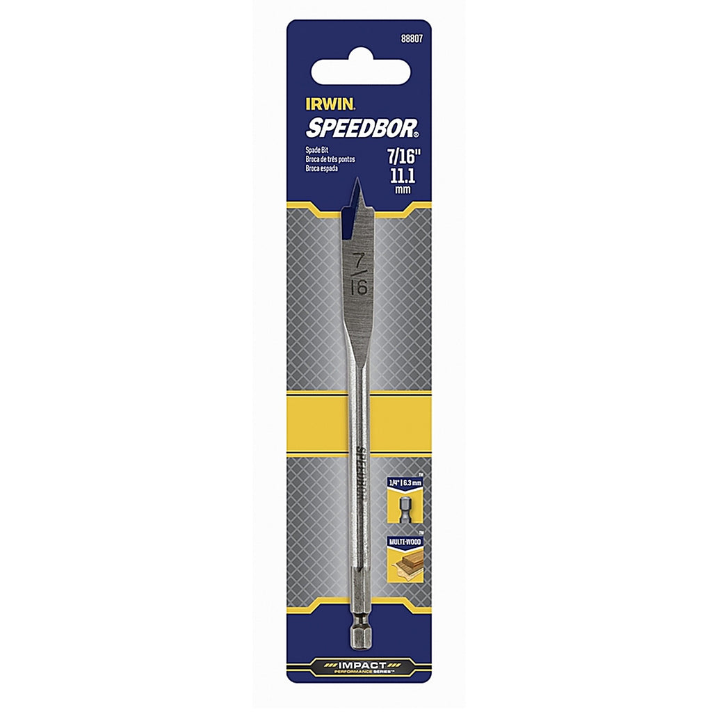 Irwin 88807 Speedbor 7/16 in. x 6 in. L Carbon Steel Wood Boring Bit 1/pc.