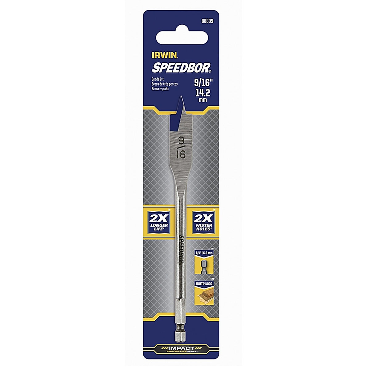 Irwin 88809 Speedbor 9/16 in. x 6 in. L Carbon Steel Wood Boring Bit 1/pc.