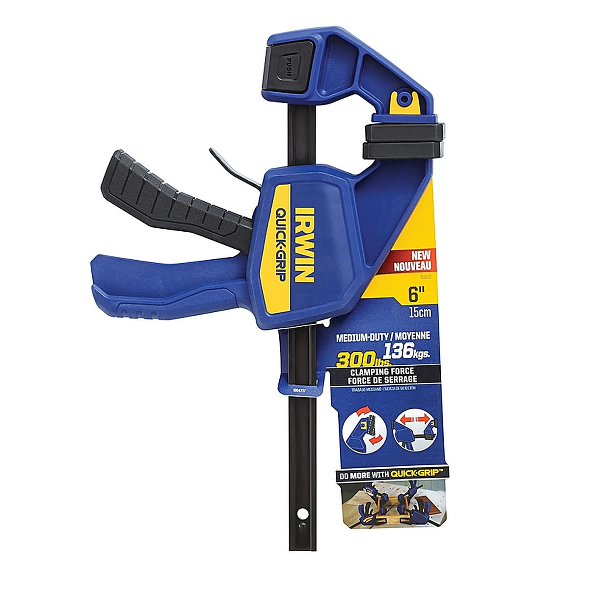 Irwin 1964717 Quick-Grip 6 in. x 3-1/2 in. D Bar Clamp 300 lb.