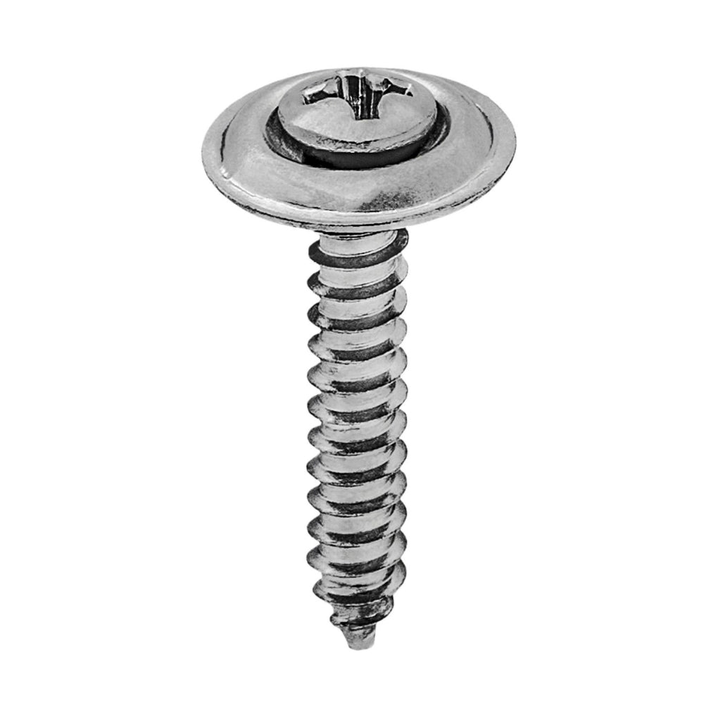 Auveco 2772 8 X 1" Phillips Oval Head Sems Tapping Screw Countersunk Chrome